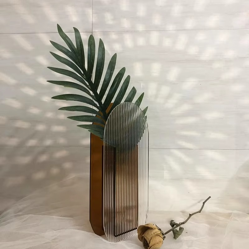 Stylish Glass Floral Vase for Living Room Decor