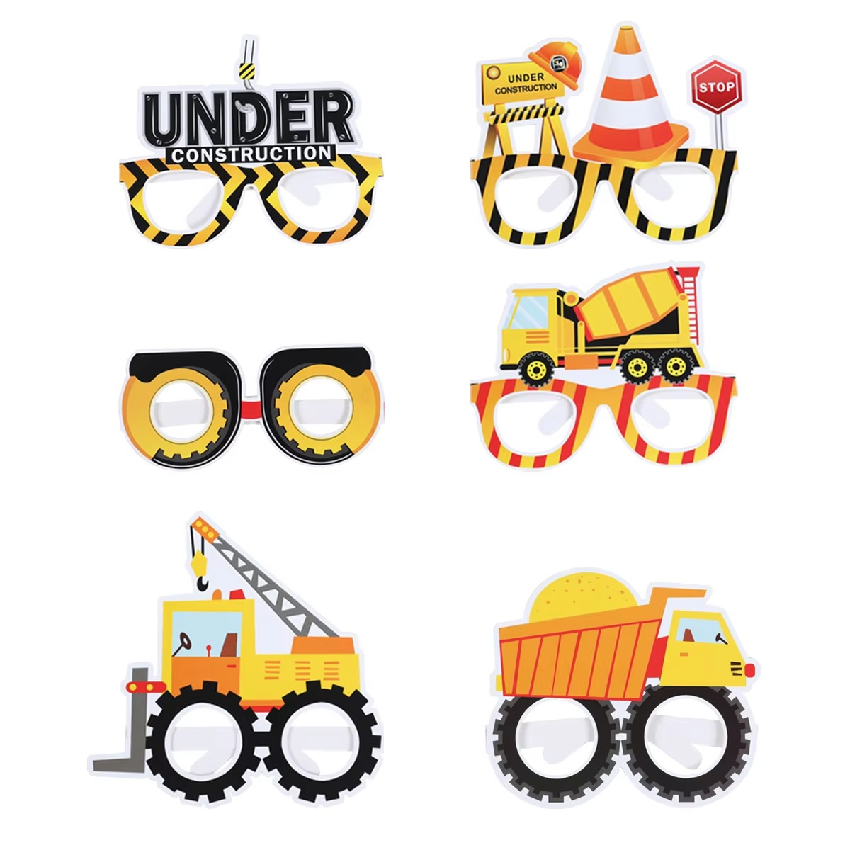 Fun Building Theme Party Glasses 6 Pack - Hehif