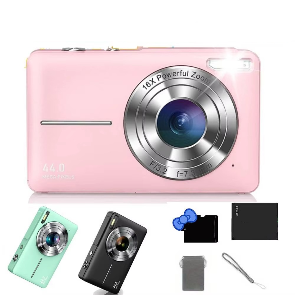 Kids' HD Digital Camera 44MP with 16X Zoom - Hehif