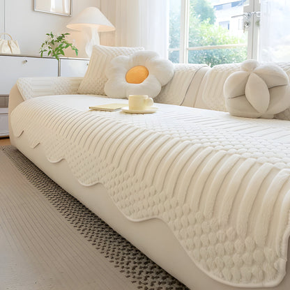 Plush Fuzzy Sofa Throw for Cold Weather Comfort