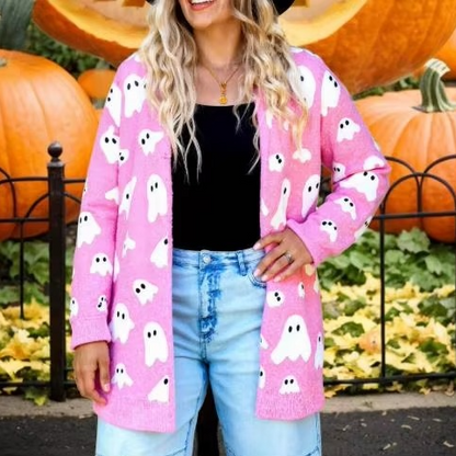 Soft Ghost Design Women's Sweater Cardigan