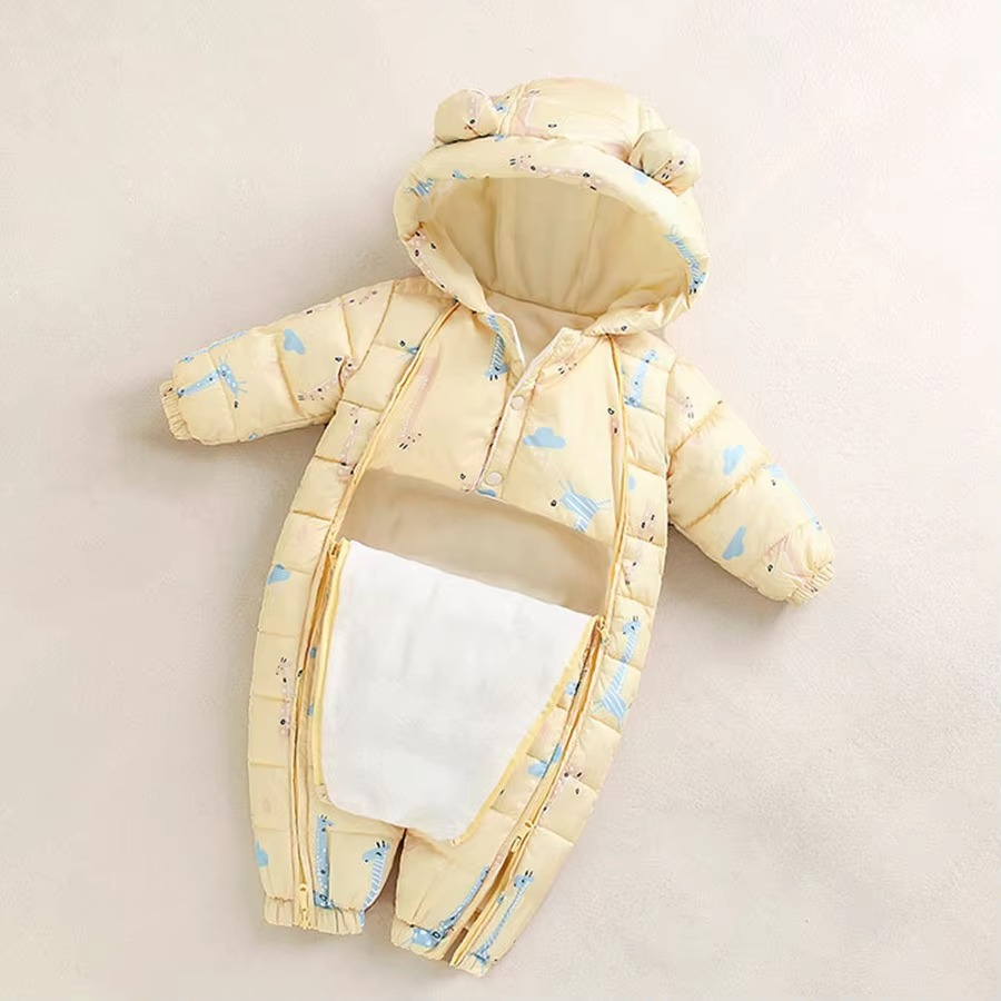 Soft Plush Hooded Jumpsuit for Baby and Toddler
