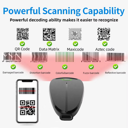 Compact Wireless Barcode Reader With LCD Screen