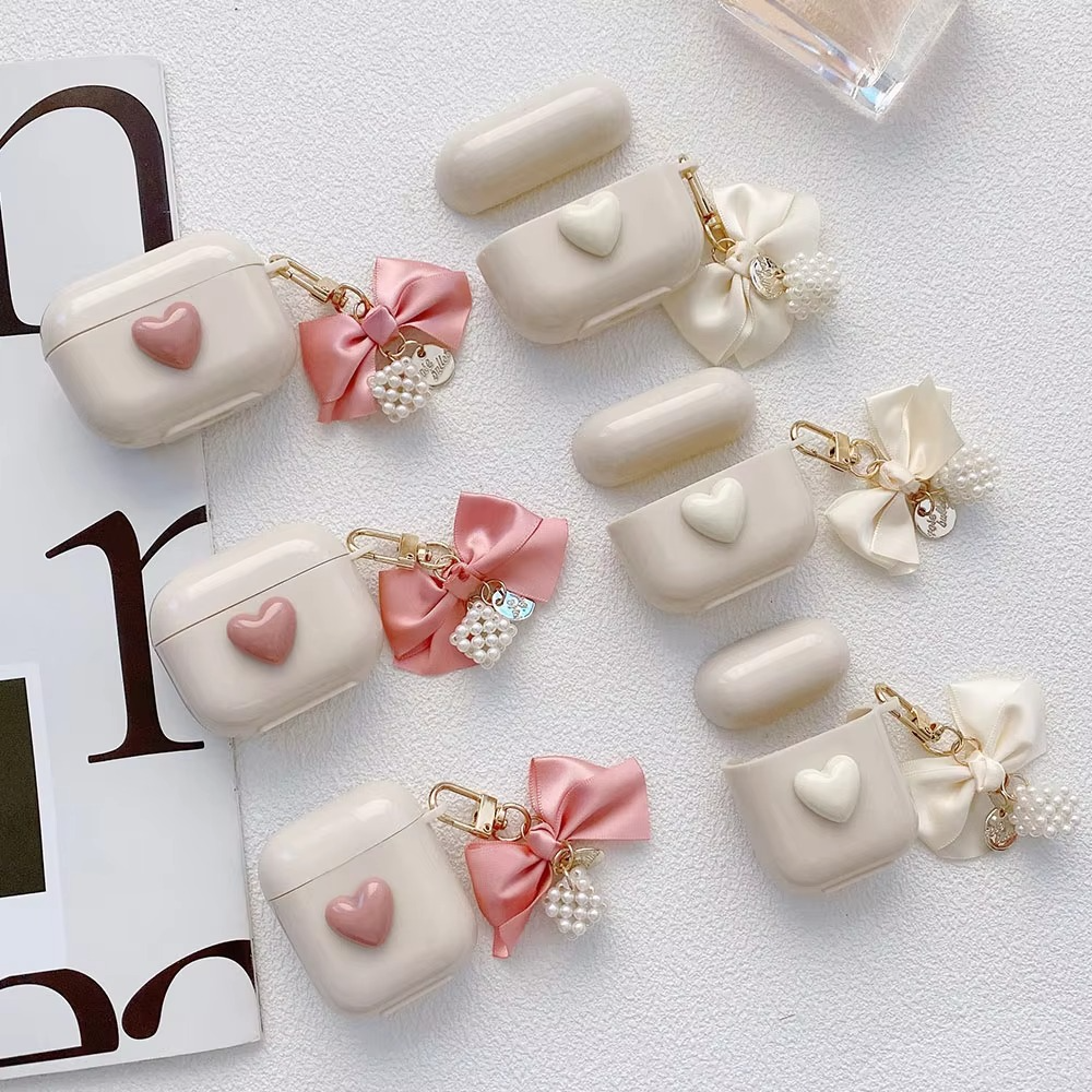 Decorative Pearl AirPods Case with Bow Charm