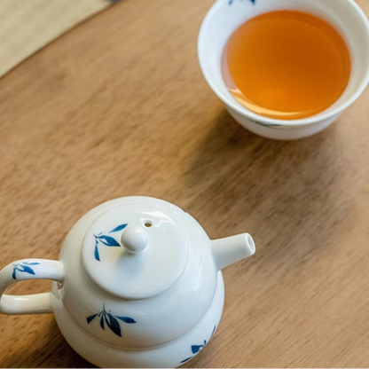 Colorful Floral Ceramic Tea Set with Teapot and Mugs