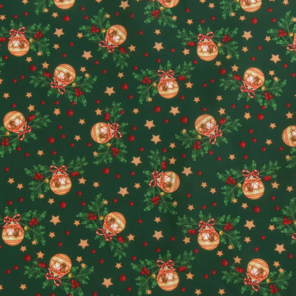 Festive Winter Bird Printed Quilting Fabric
