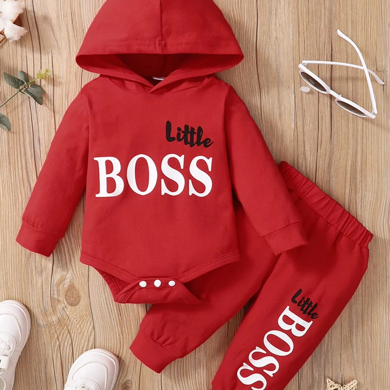 Newborn Baby Boy Clothes Set, Hoodie Romper and Pants