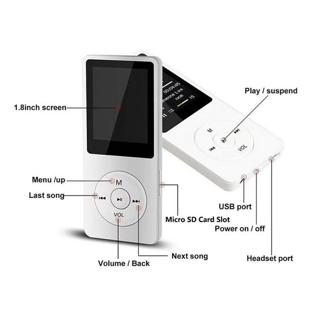 Compact Portable Music Player with 1.8 Screen