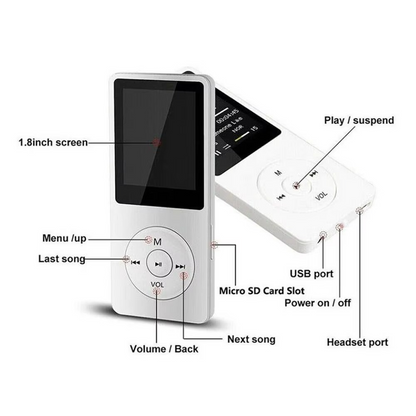 Compact Portable Music Player with 1.8 Screen