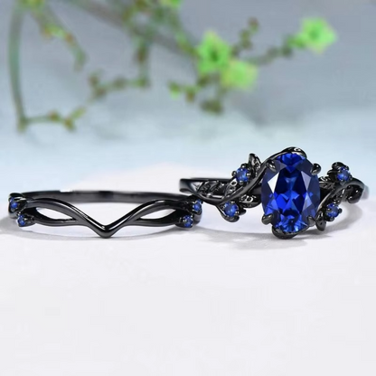 Blue Nature Inspired Bold Cocktail Ring