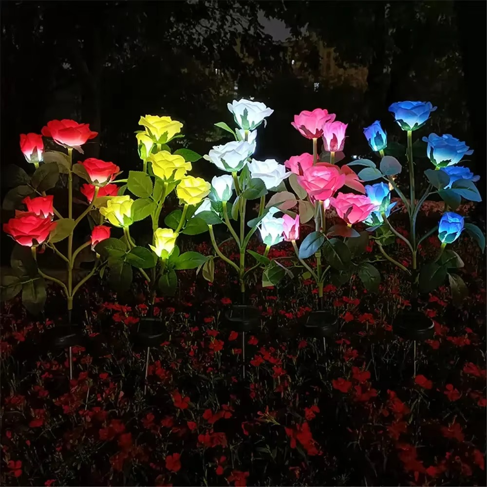 Outdoor Solar LED Rose Yard Lights