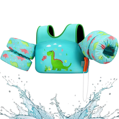 Childrens Swim Vest with Floaties and Safety Whistle