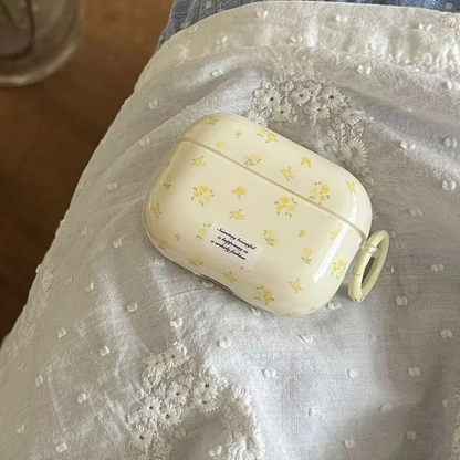 Bright Floral Clear AirPods Case With Keychain