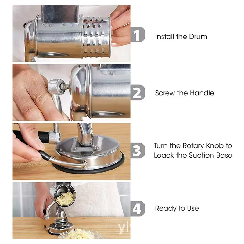 Easy Grip Vegetable Grater with 5 Sharp Steel Blades