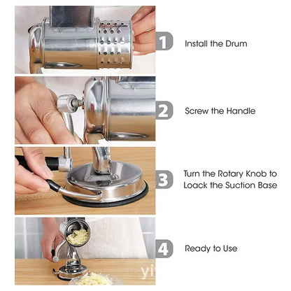 Easy Grip Vegetable Grater with 5 Sharp Steel Blades