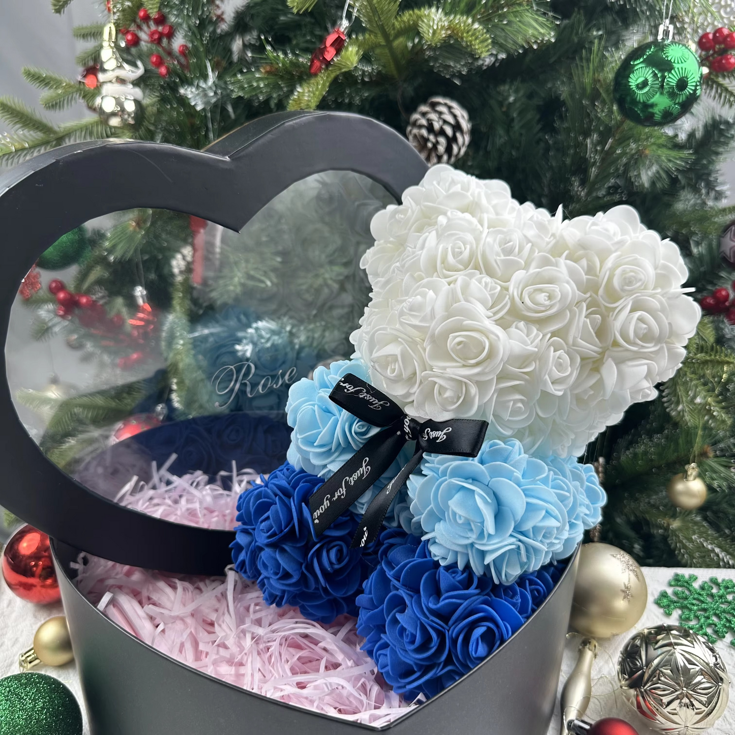 Lovely Rose Teddy Bear Figure in Gift Box