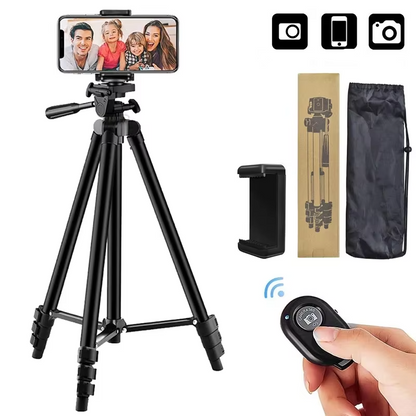 Compact Portable Phone Tripod with Wireless Remote Control - Hehif