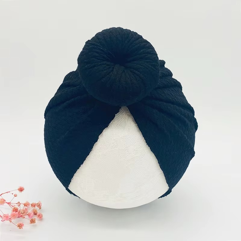 Soft Cable Baby Hat with Floral Headband
