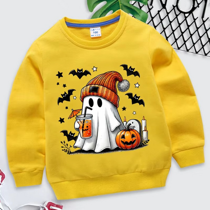 Spooky Fun Kids Halloween Sweatshirt with Ghost Design
