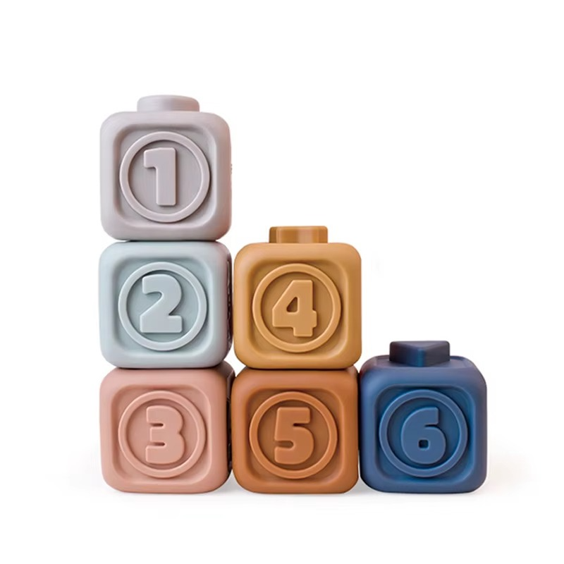 Soft Baby Stacking Blocks Teething Toy Set - Hehif