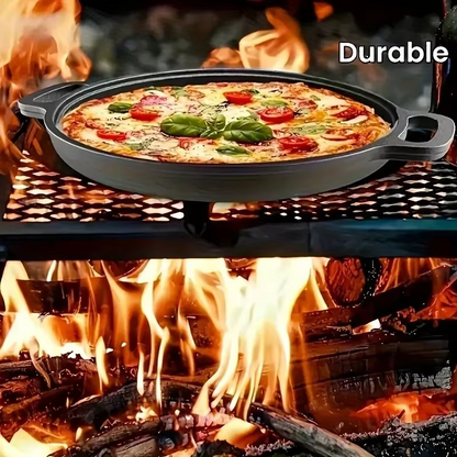 Non-Stick Cast Iron Frying Pan for Cooking Pizza and BBQ