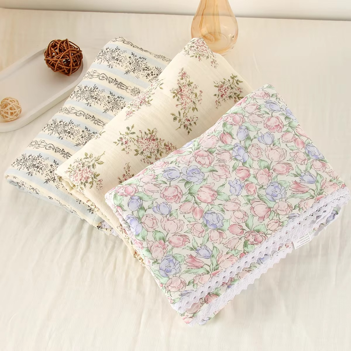 Lightweight Baby Swaddle Wrap Blanket, Gentle Newborn Cover
