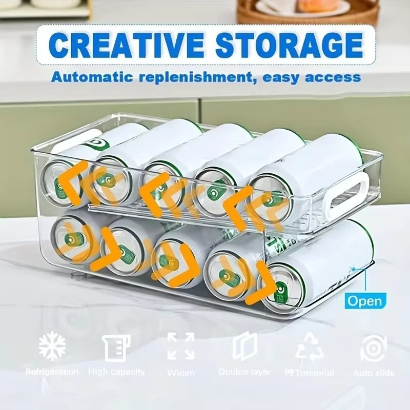 Space Saving Fridge Can Storage Organizer