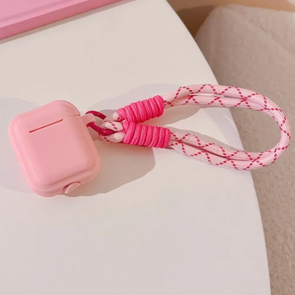 Colorful Silicone Earbuds Pouch with Neck Strap
