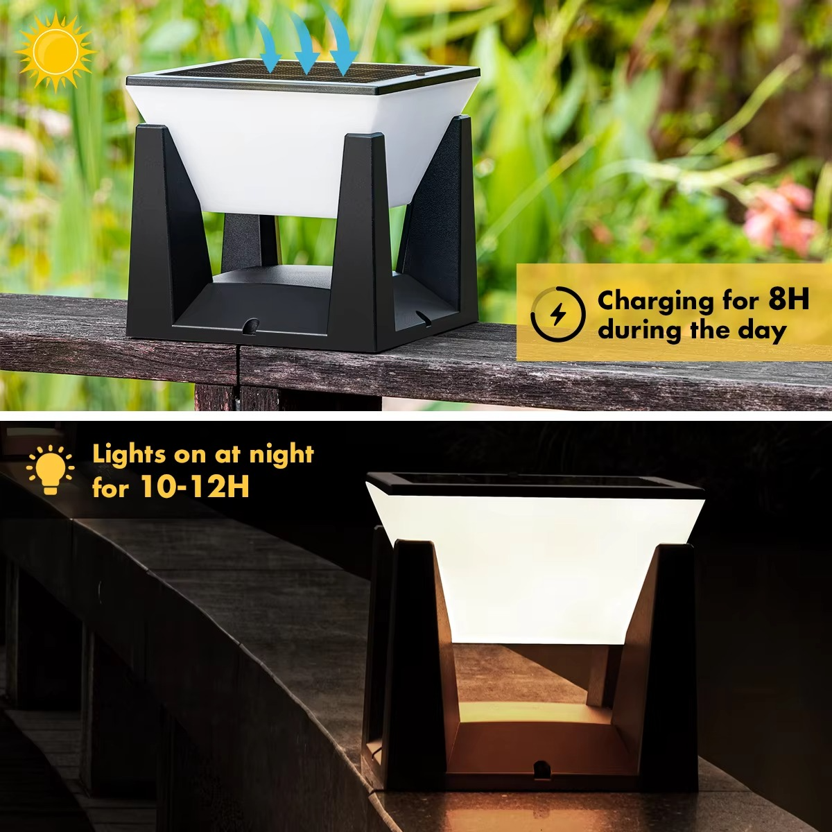 Bright Solar Powered LED Garden Lamp