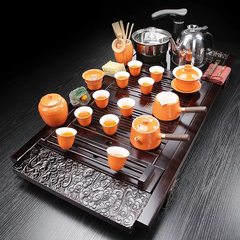 Luxury Wooden Heated Tea Serving Set