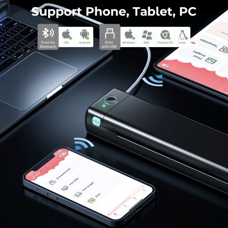 Portable Mobile Thermal Printer for Android and iOS Devices