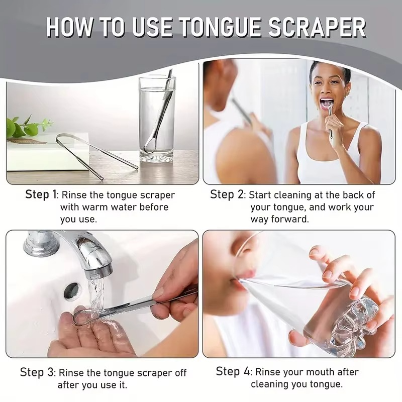 Metal Tongue Scraper for Fresh Breath