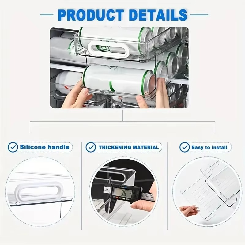 Space Saving Fridge Can Storage Organizer