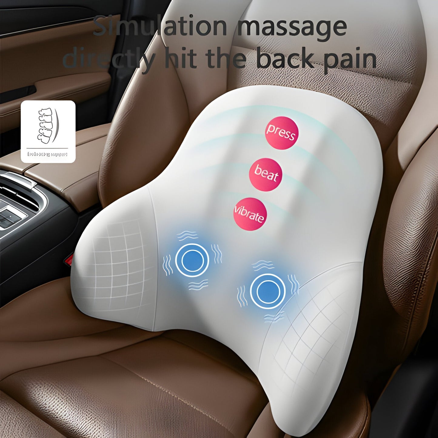 Heated Back and Neck Support Pillow for Home and Car
