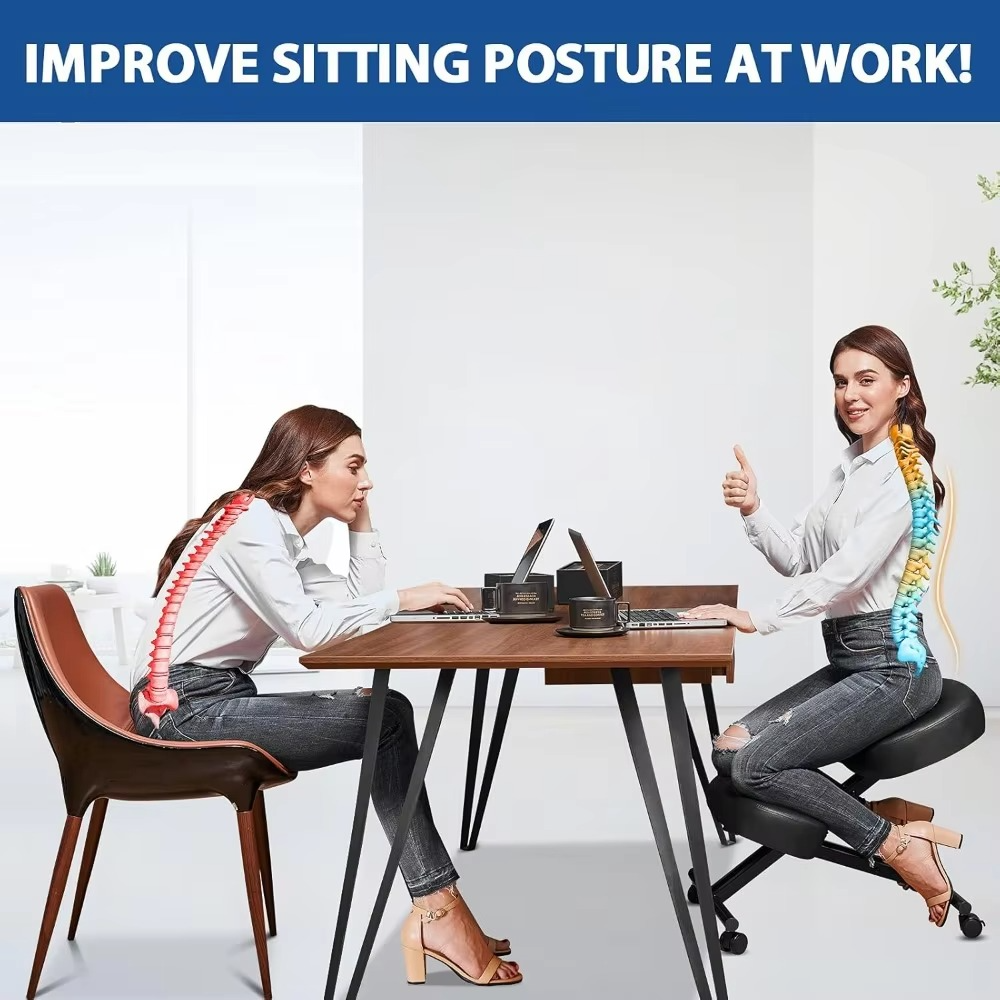Comfortable Kneeling Office Chair - Adjustable Ergonomic Seat