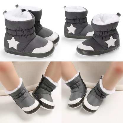 Cute Kids Snow Boots with Hearts, Cozy Ankle Socks