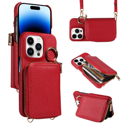 Durable Leather iPhone Case with Magnetic Shield Protection