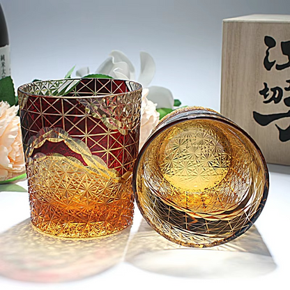 Luxury Cut Crystal Whiskey Glasses Set