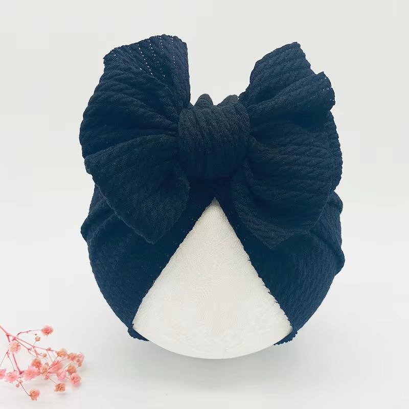 Soft Cable Baby Hat with Floral Headband