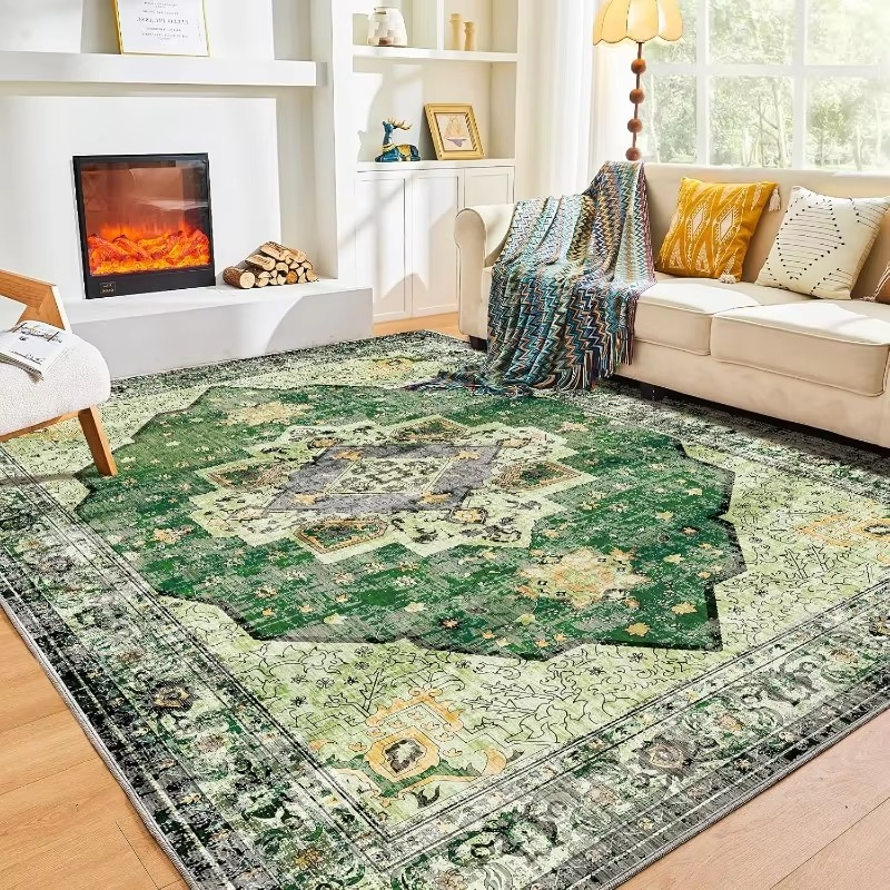 Plush Traditional Anti Slip Floor Rug for Home Decor