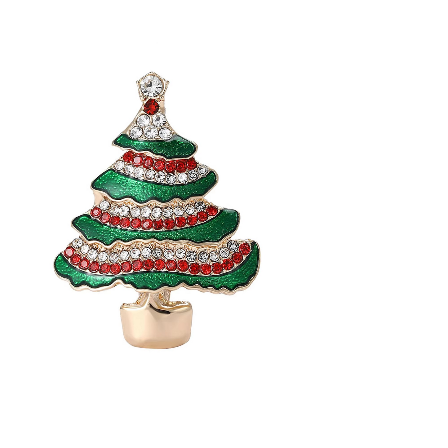 Sparkly Holiday Tree Pin Brooch for Men and Women