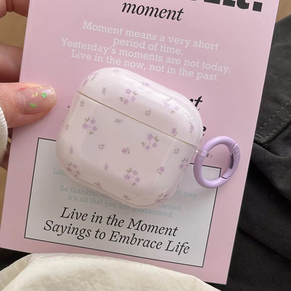 Pastel Pink Flower Clear AirPods Phone Case