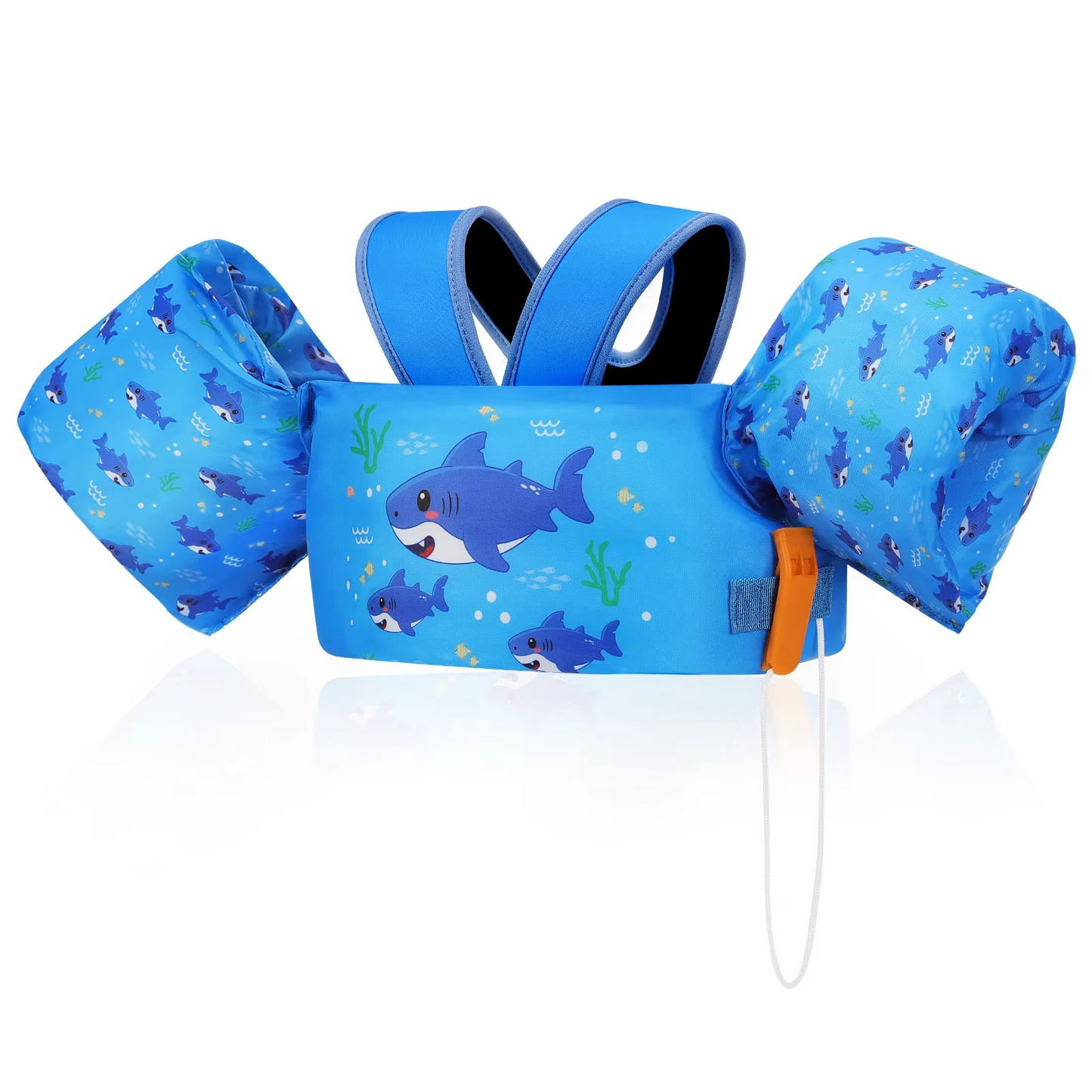 Childrens Swim Vest with Floaties and Safety Whistle