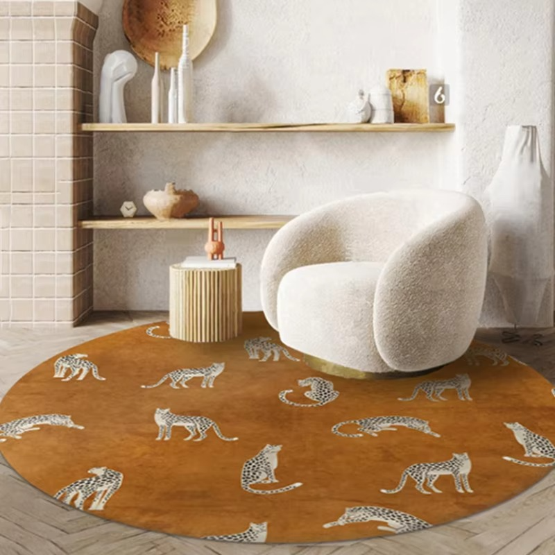 Cozy Leopard Print Area Rug – Thick Plush Living Room Mat