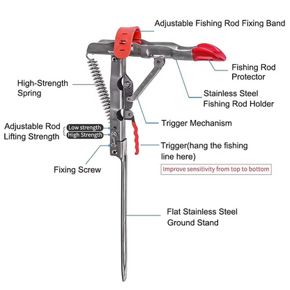 Easy Install Fishing Rod Holder with Adjustable Clamp