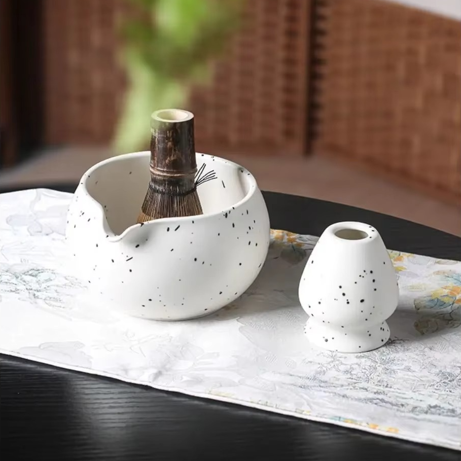 Traditional Japanese Matcha Tea Set with Whisk