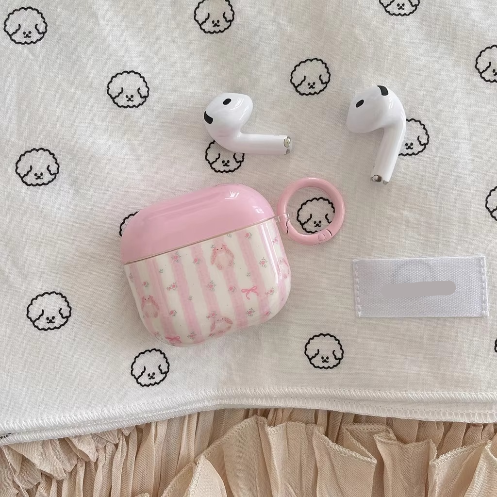 Cute Floral AirPods Case with Charm
