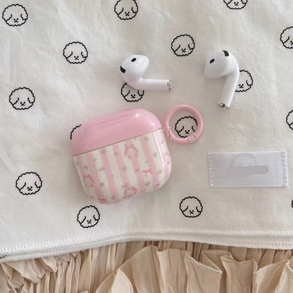 Cute Floral AirPods Case with Charm
