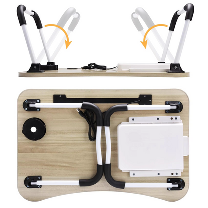 Compact Foldable Laptop Desk with USB Port and Fan
