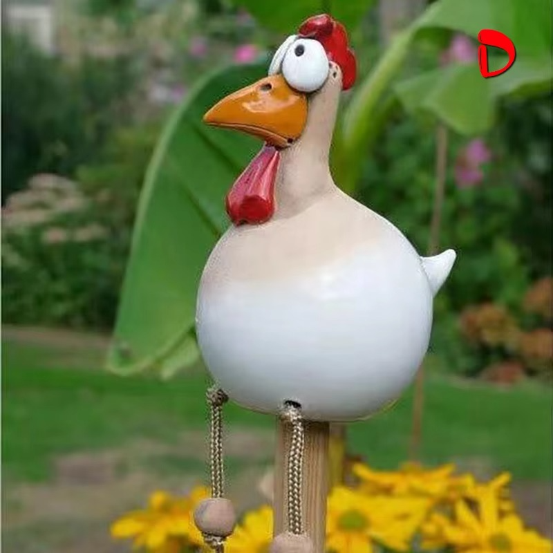 Quirky Outdoor Resin Chicken Yard Decoration